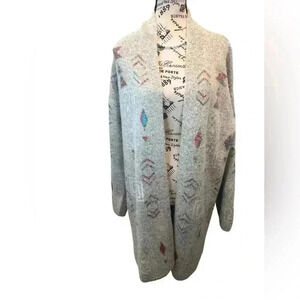 Blue B Collection Medium Long Open Front Sweater Southwestern Cottage Core